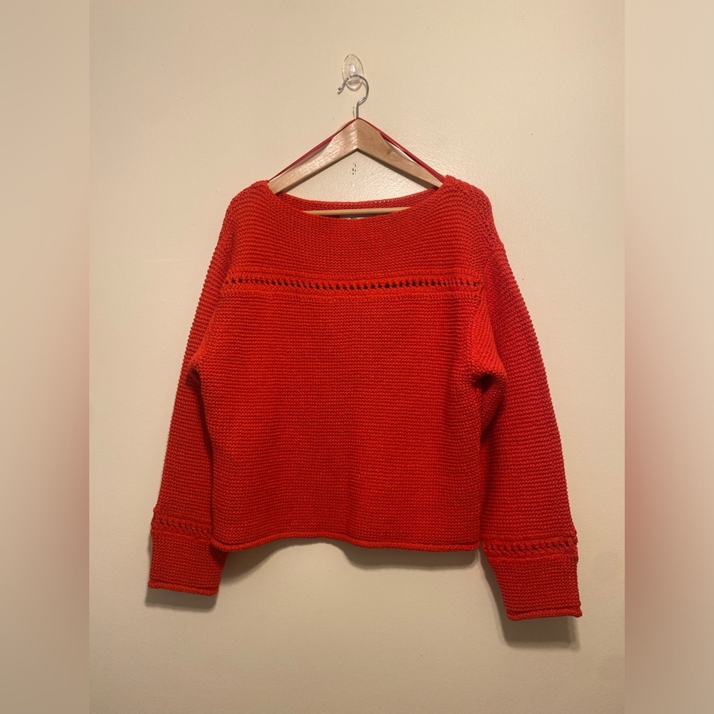 Proenza Schouler Red / Coral Crewneck Knit Sweater. Size L